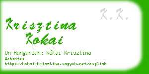 krisztina kokai business card